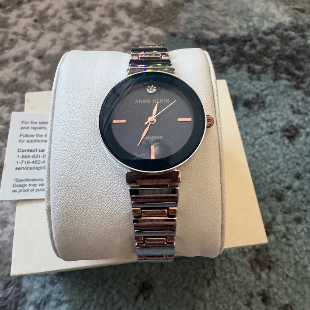 Anne Klein Silver and Black Watch